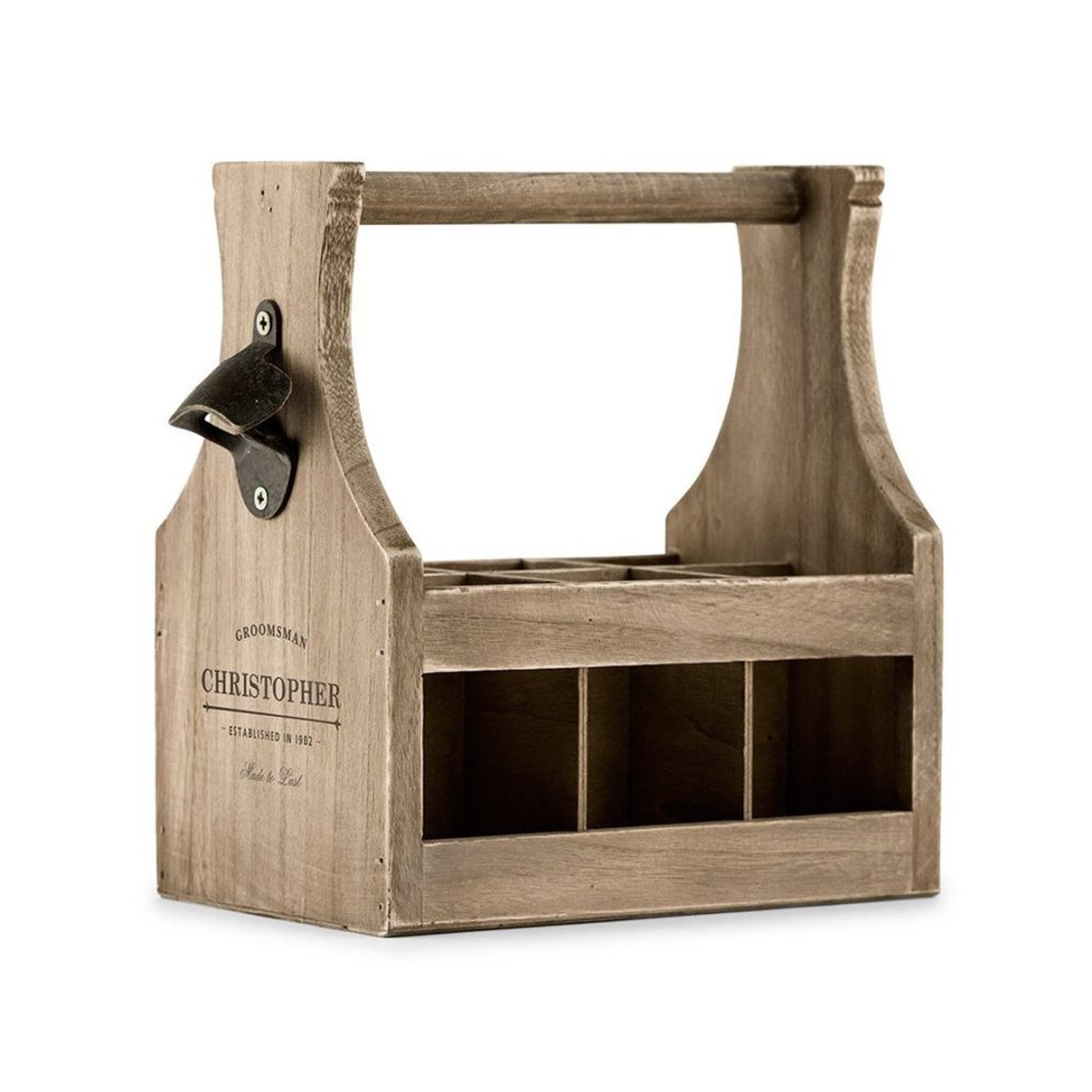 Gift Ideas for Beer lovers - a personalized wooden beer caddy